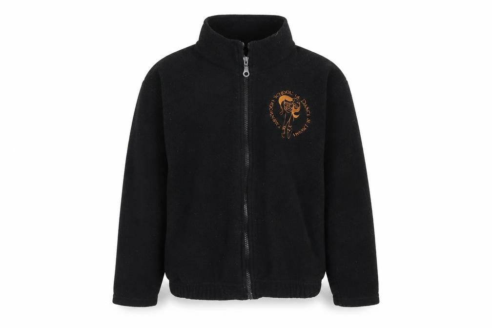 Club Pacific Girls Black  Fleece Full Zip Sweatshirt Size 8-9 Years  - School of Dance