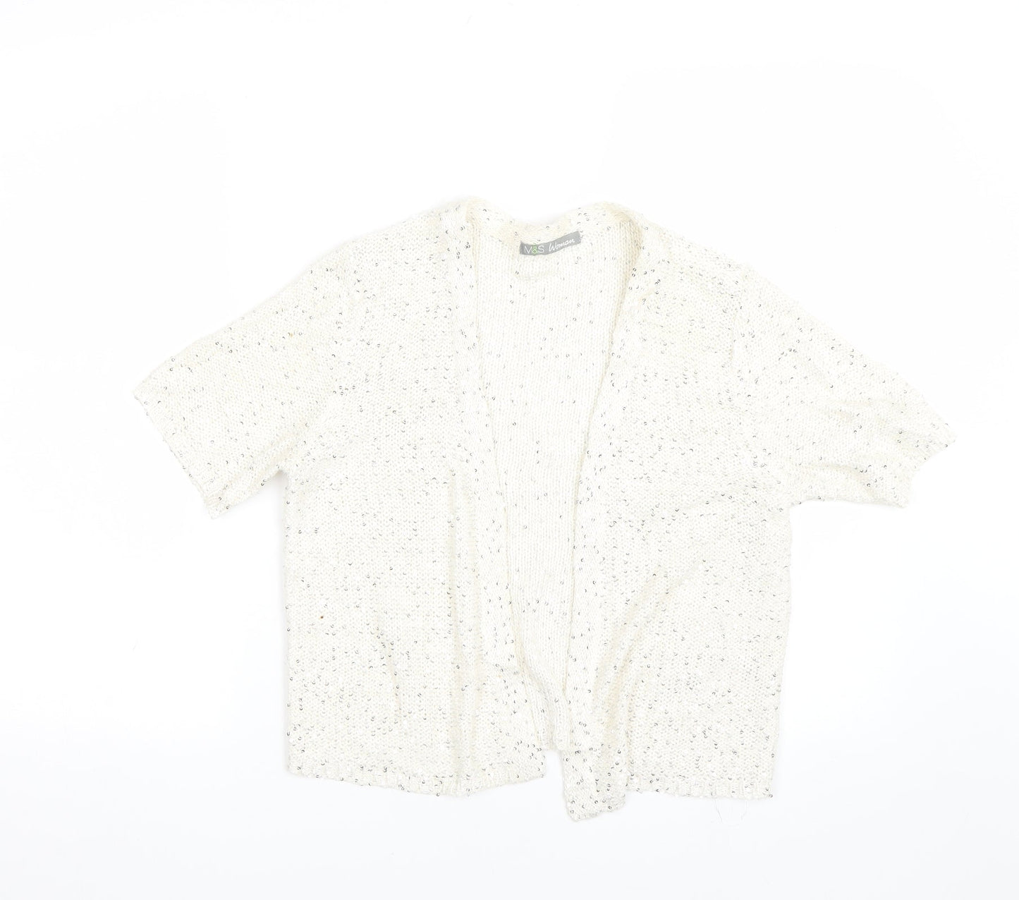 M&S Womens Beige   Cardigan Jumper Size 12