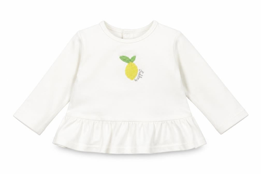 Front view of Next girls’ white basic t-shirt, size 3-6, months