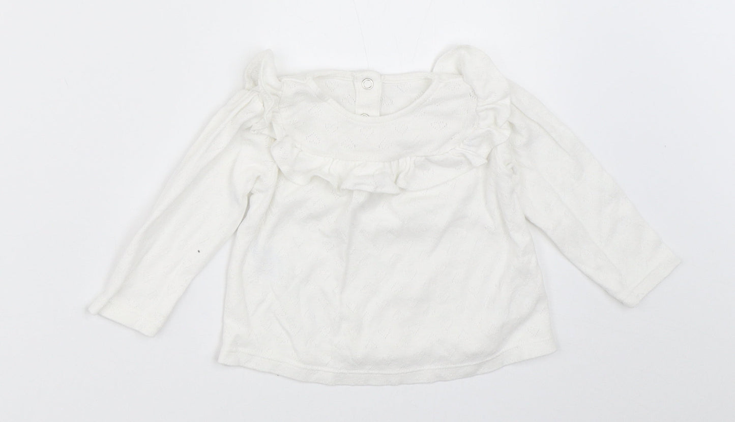 TU Girls White   Basic T-Shirt Size 3-6 Months