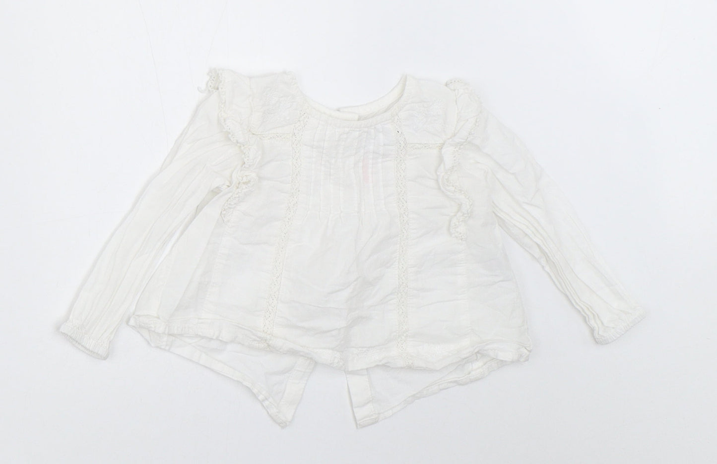 Zara Girls White   Basic Blouse Size 3-6 Months