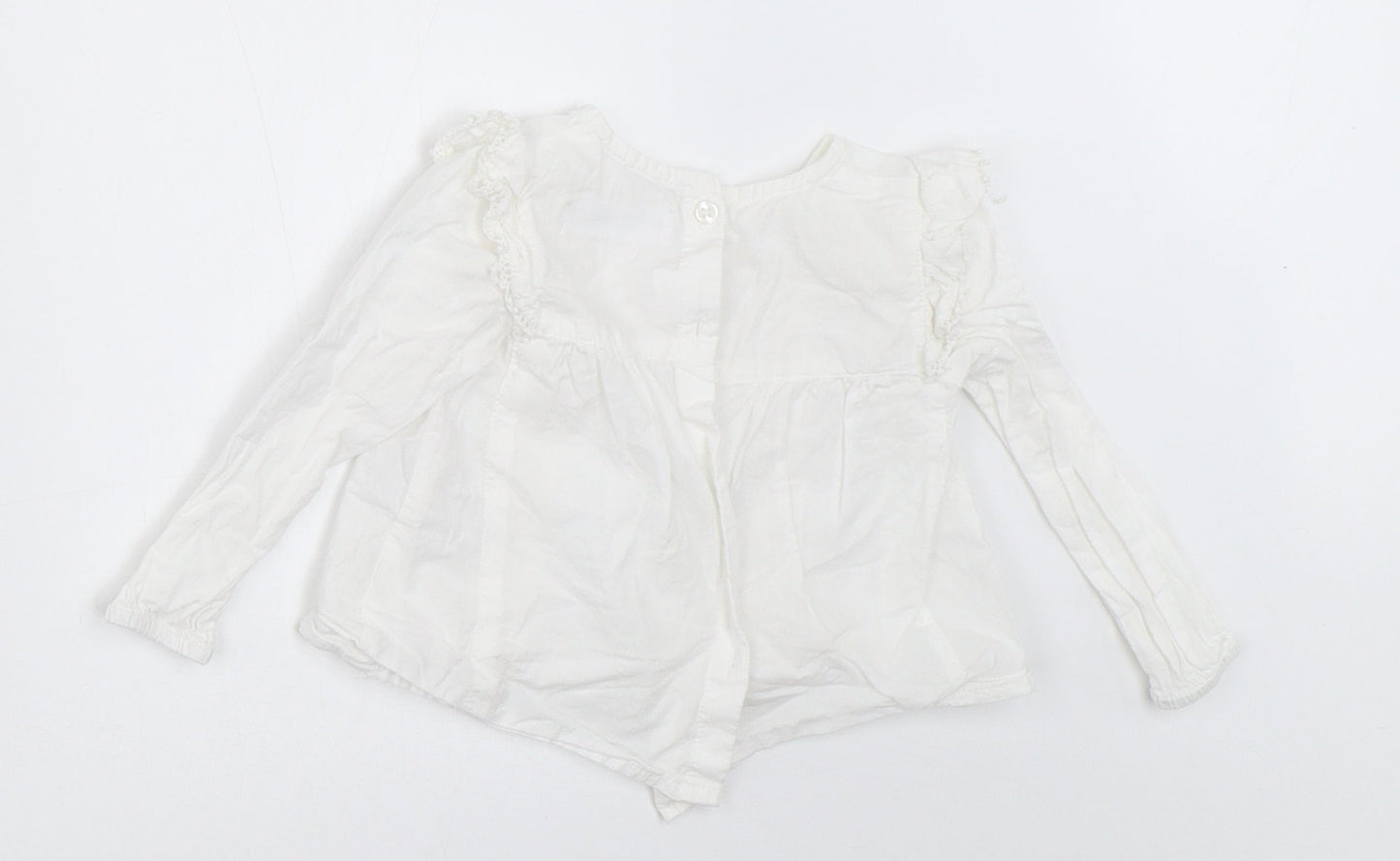 Zara Girls White   Basic Blouse Size 3-6 Months