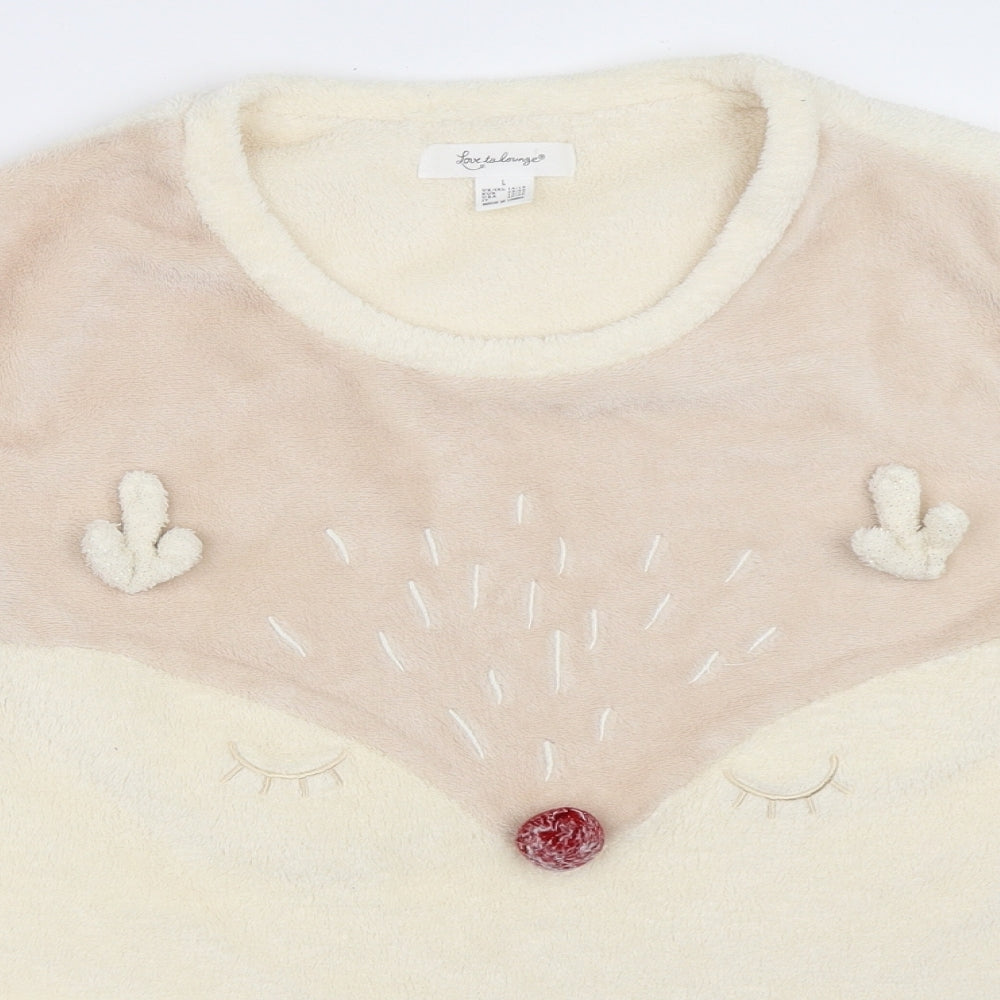 Primark Womens Ivory Solid  Top Pyjama Top Size L