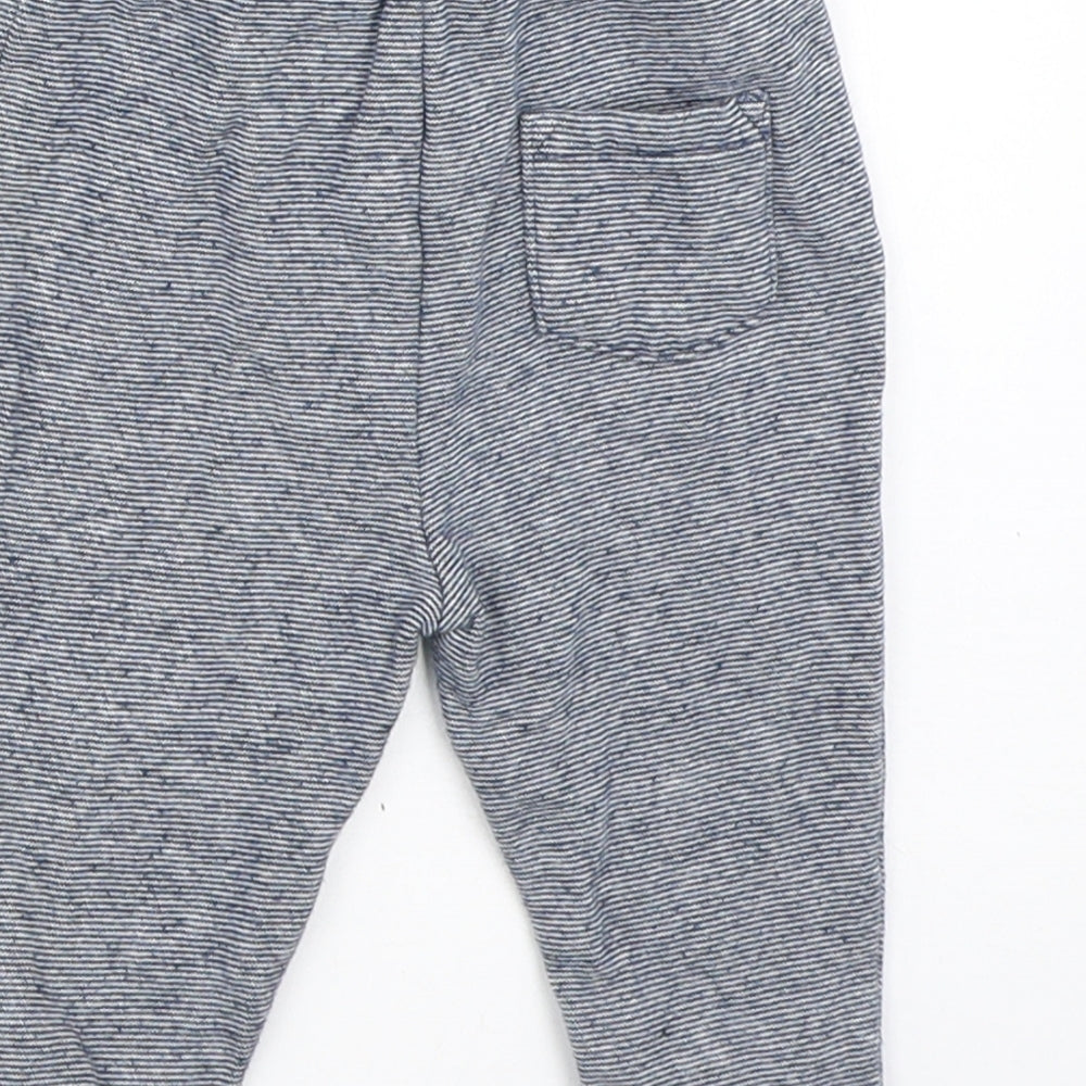 F&F Boys Blue Striped  Jogger Trousers Size 6-9 Months