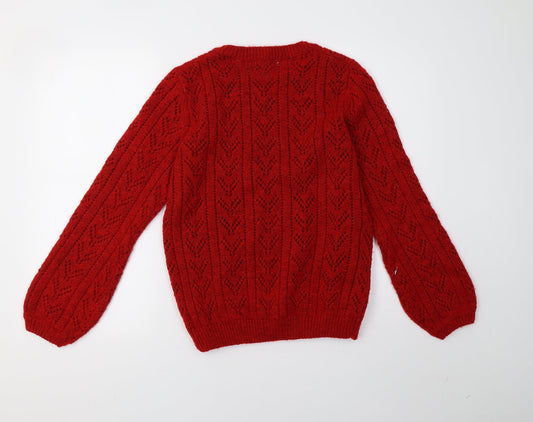 Matalan Womens Red  Knit Pullover Sweatshirt Size M
