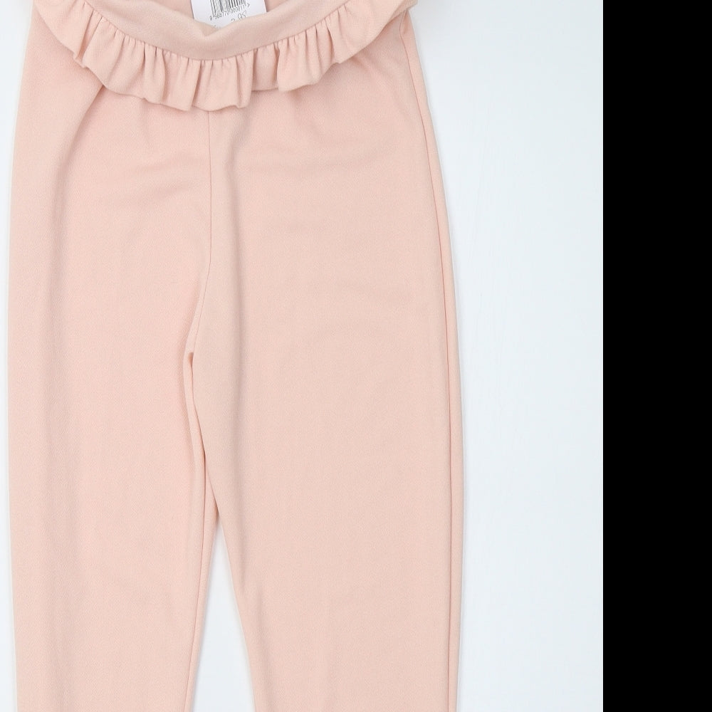 PRETTYLITTLETHING Womens Pink   Cropped Trousers Size 8 L23 in
