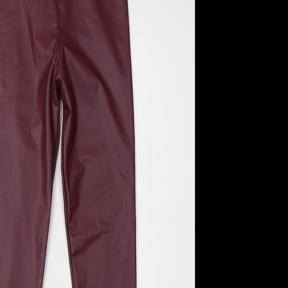 Preworn Womens Purple  Latex Trousers  Size 6 L26 in
