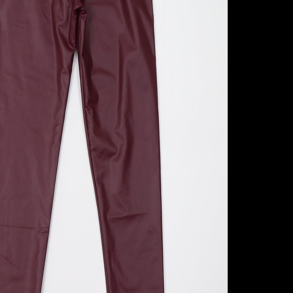 Preworn Womens Purple  Latex Trousers  Size 6 L26 in