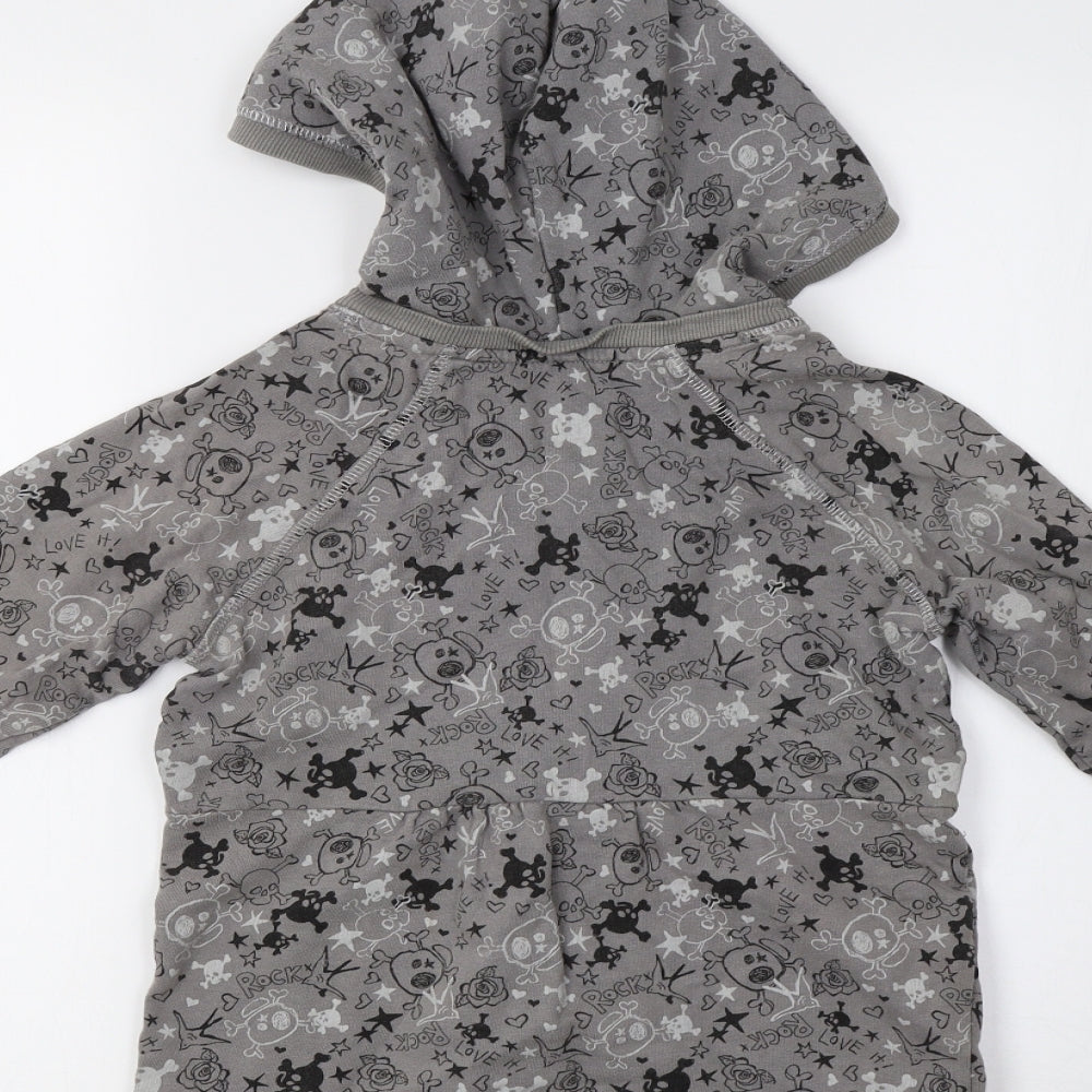 George Boys Grey Polka Dot  Full Zip Hoodie Size 10-11 Years
