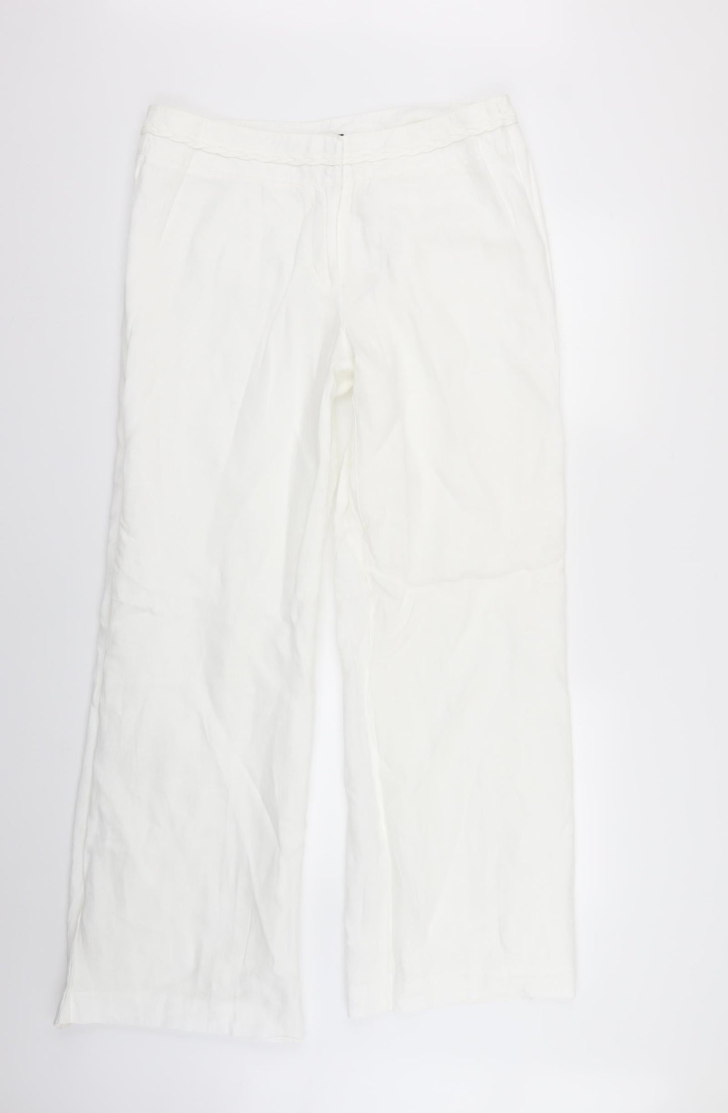 Preworn Womens White   Trousers  Size 16 L29 in