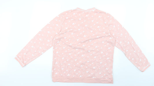 Preworn Womens Pink Geometric  Babydoll Pyjama Top Size L