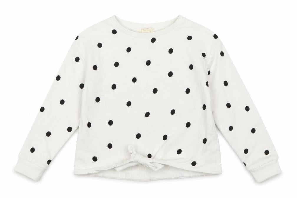 H&M Girls White Polka Dot  Pullover Jumper Size 6-7 Years
