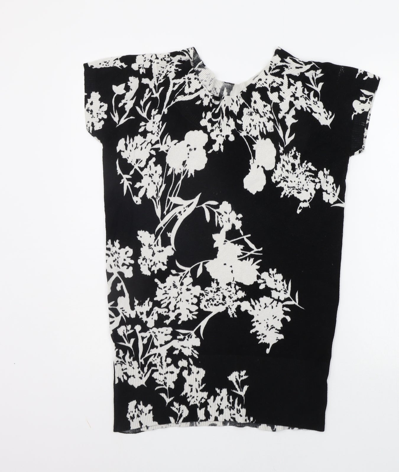 Armando Womens Black Floral  Pullover Jumper Size 14