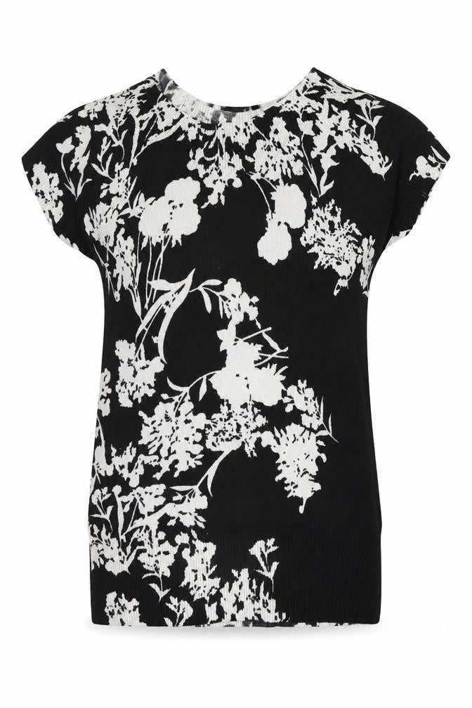 Armando Womens Black Floral  Pullover Jumper Size 14