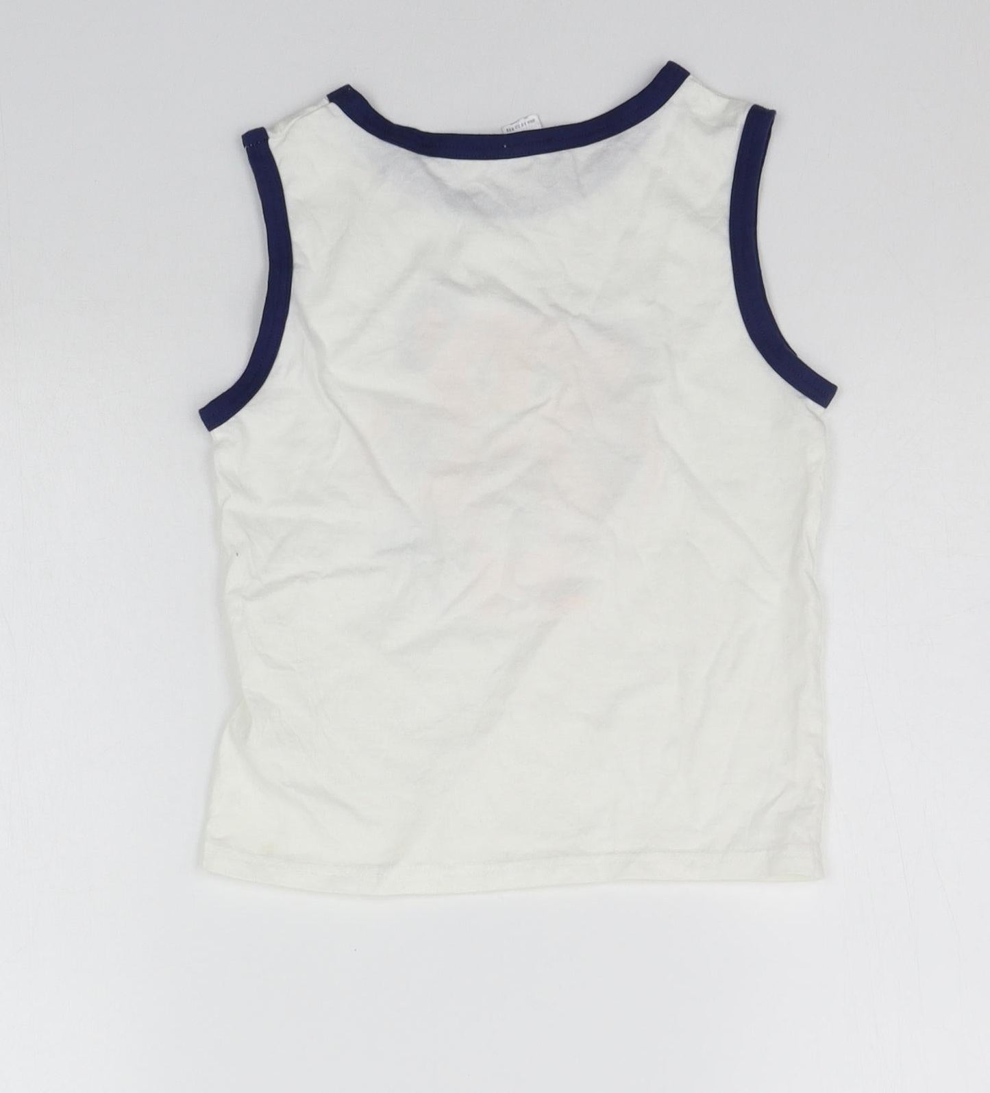 Preworn Boys White Houndstooth  Basic Tank Size 5 Years  - Madagascar