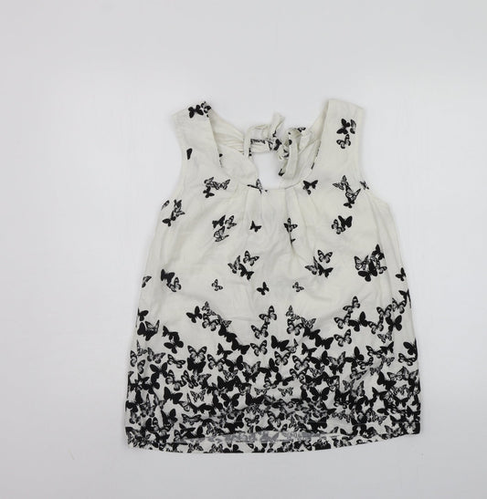 DROTHY PERKINS  Womens White Geometric  Basic Blouse Size 12