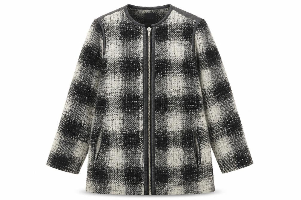 New Look Womens Grey Geometric  Jacket Coat Size 14