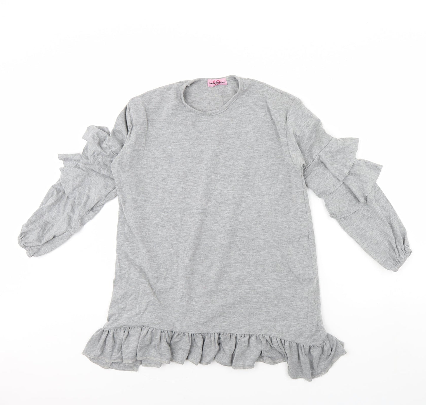 love pink lilly Girls Grey   Basic Blouse Size 13 Years