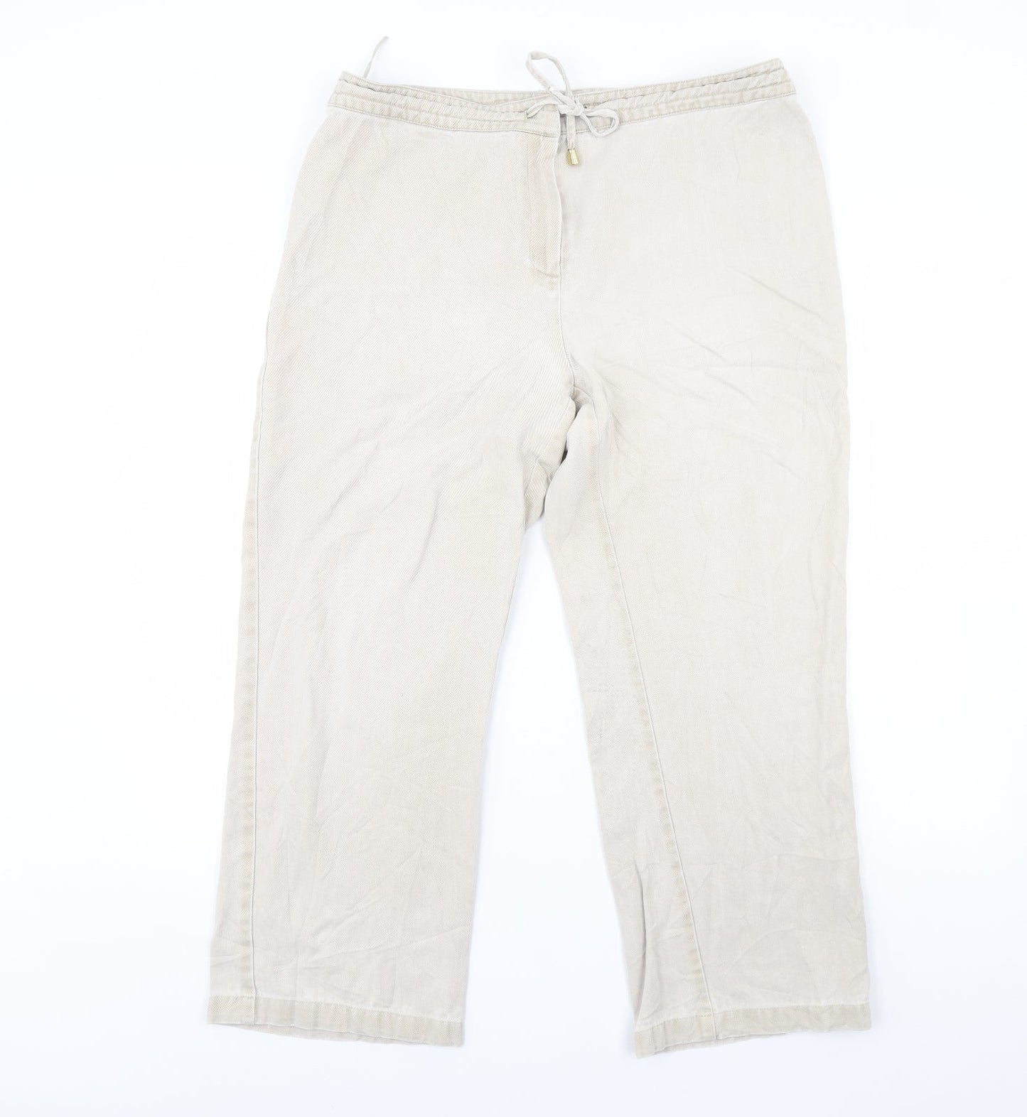 Preworn Womens Beige   Cropped Trousers Size 36 in L24 in