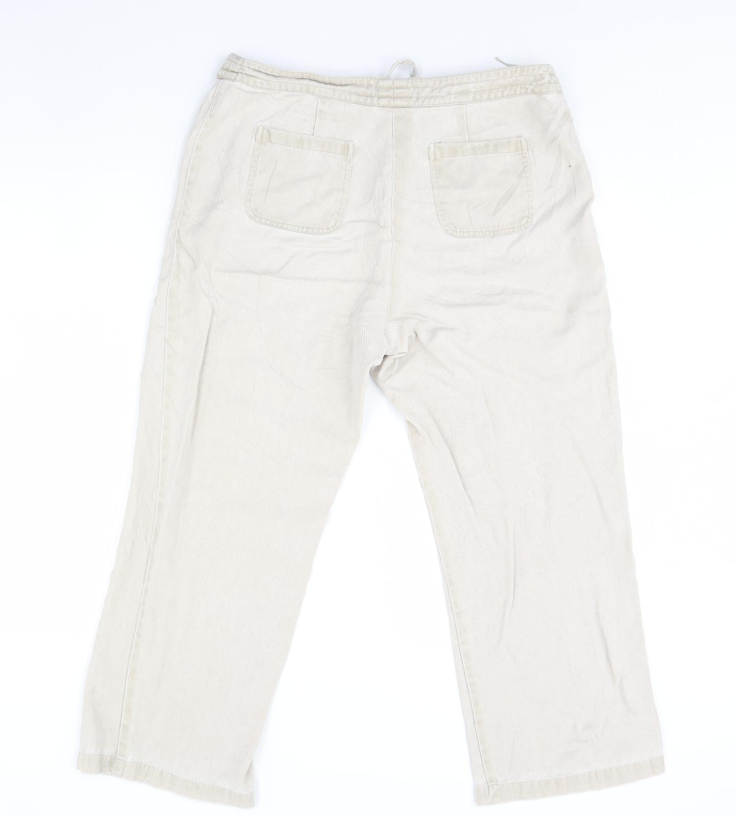 Preworn Womens Beige   Cropped Trousers Size 36 in L24 in