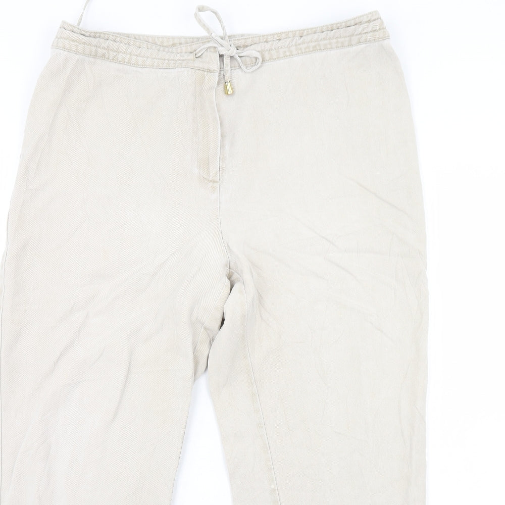 Preworn Womens Beige   Cropped Trousers Size 36 in L24 in