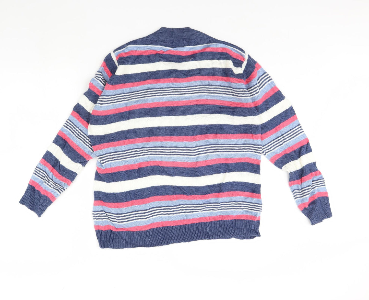 Isle Womens Blue Striped  Pullover Jumper Size L