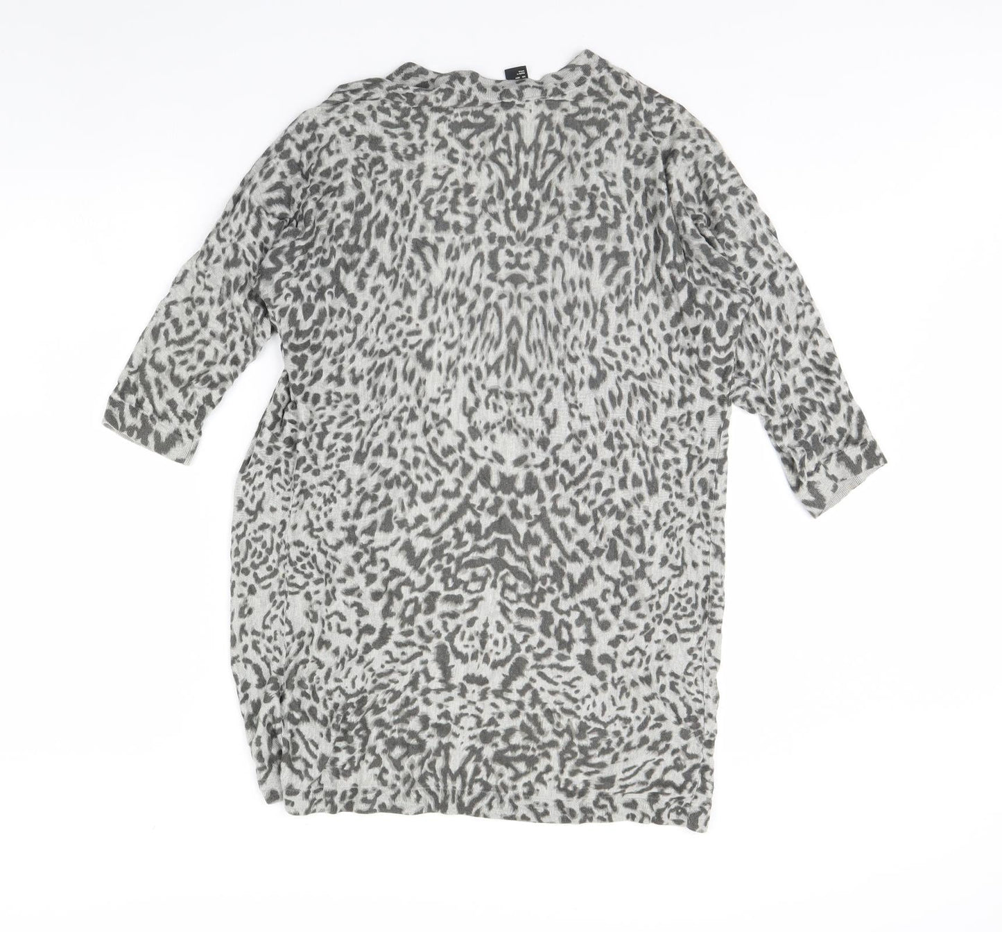 h7m Womens Grey Animal Print  Cardigan Jumper Size XS