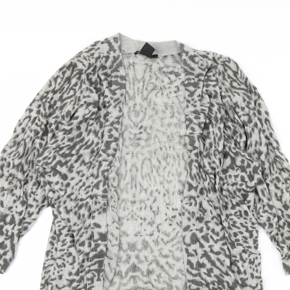h7m Womens Grey Animal Print  Cardigan Jumper Size XS