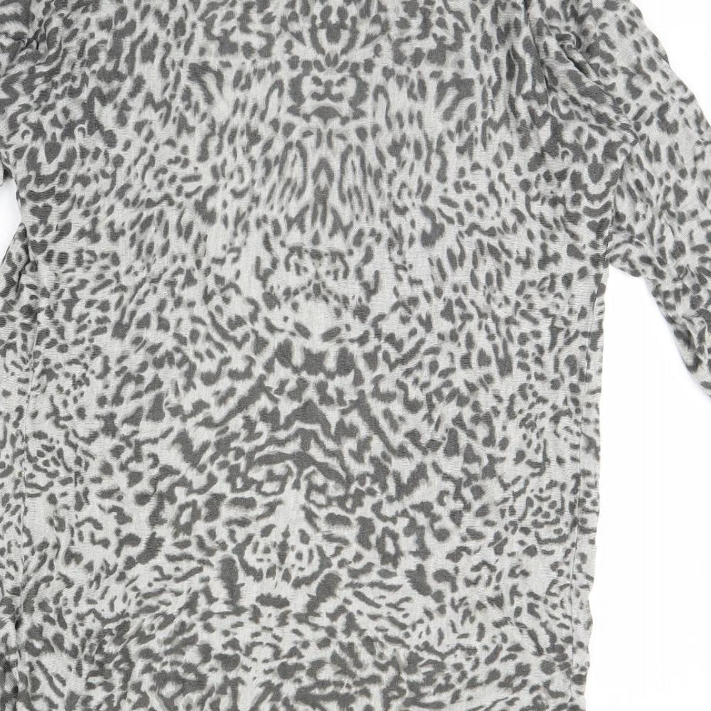 h7m Womens Grey Animal Print  Cardigan Jumper Size XS