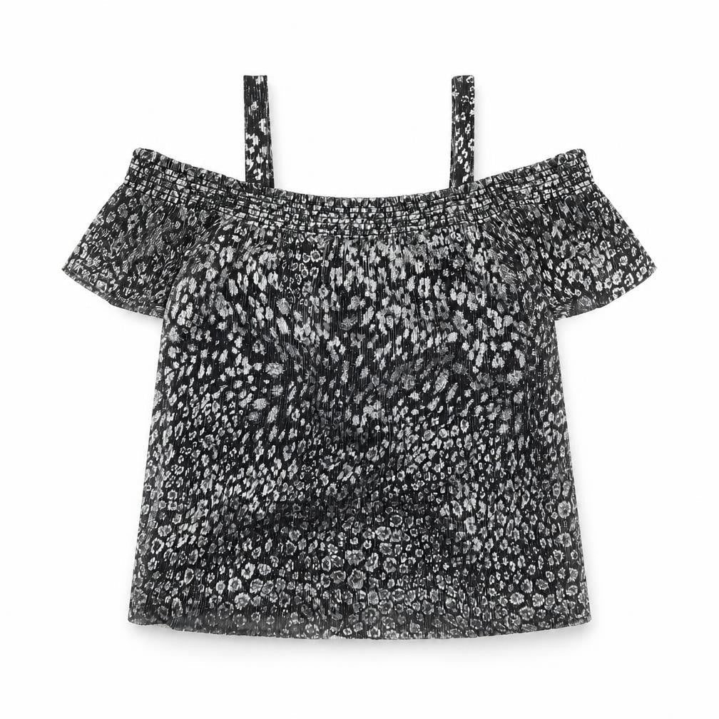 NEXT Girls Silver Animal Print  Basic Blouse Size 7 Years