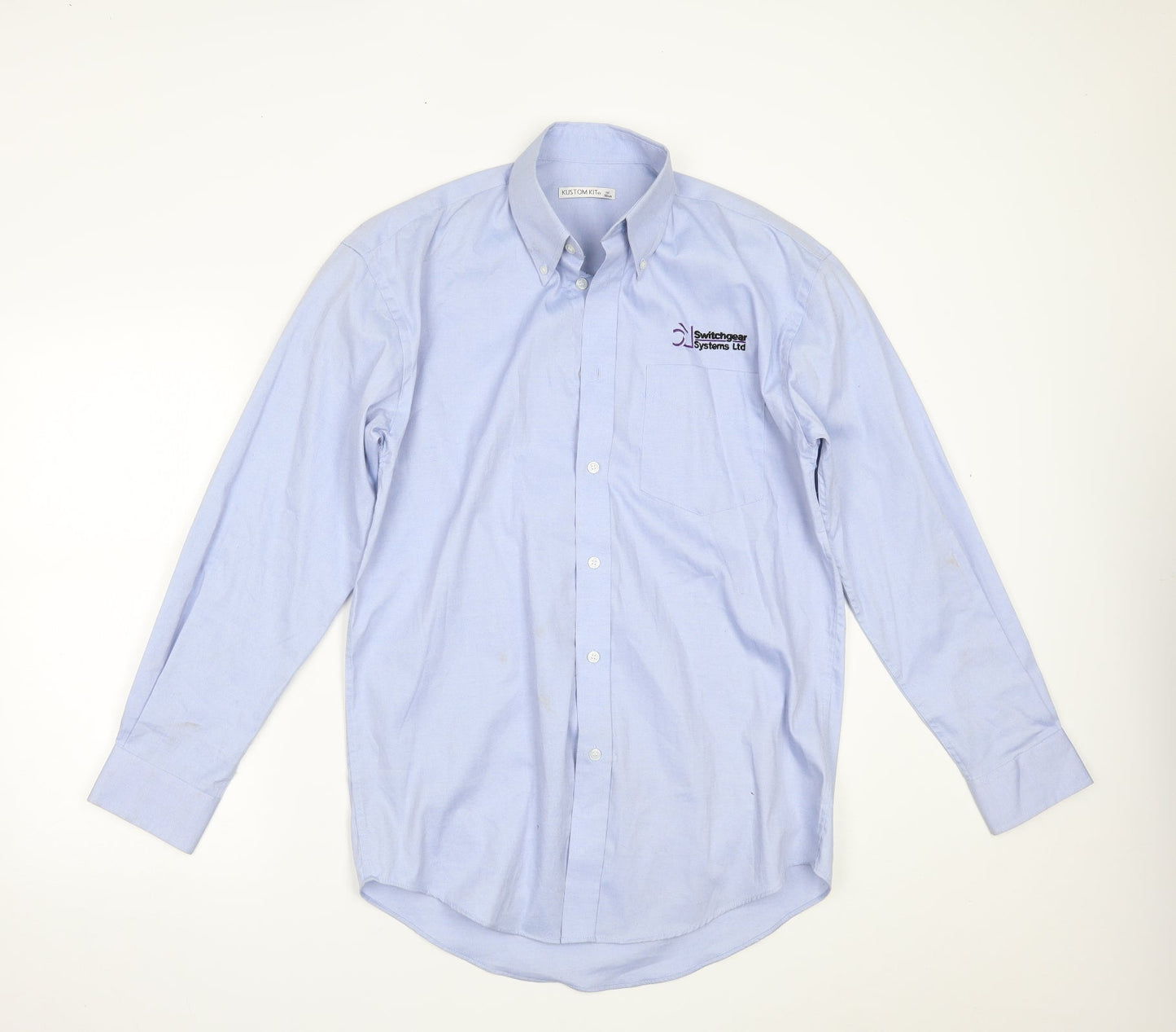 Kustom Kit Mens Blue    Button-Up Size 15