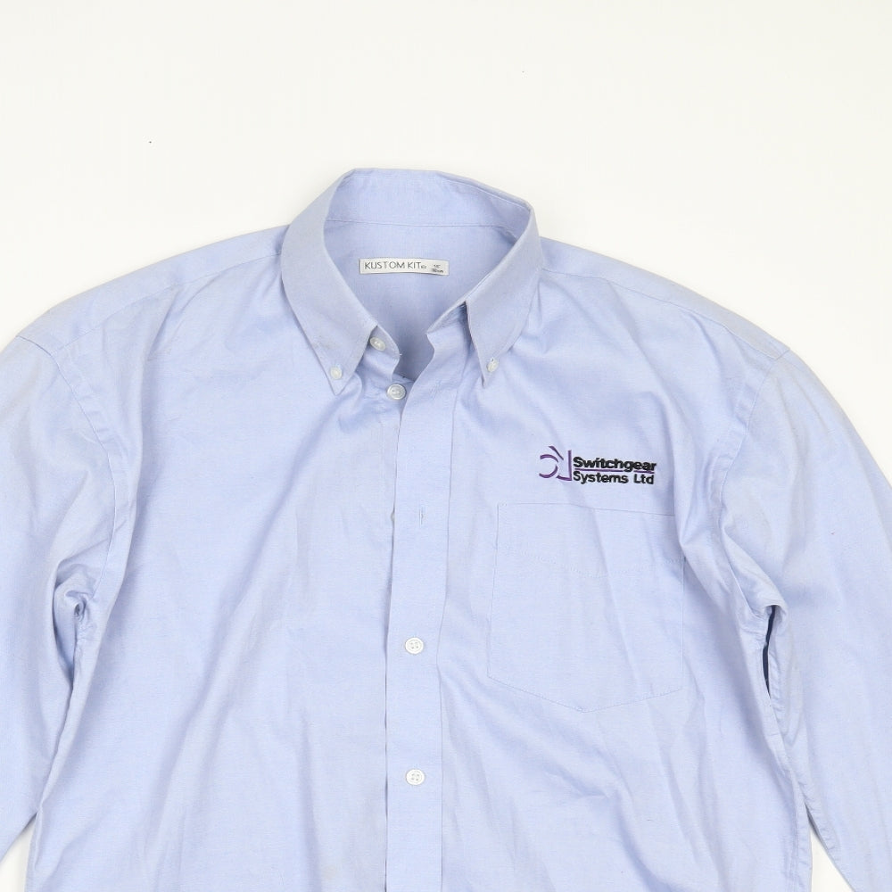 Kustom Kit Mens Blue    Button-Up Size 15