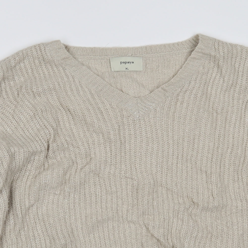 Papaya Womens Beige   Pullover Jumper Size XL