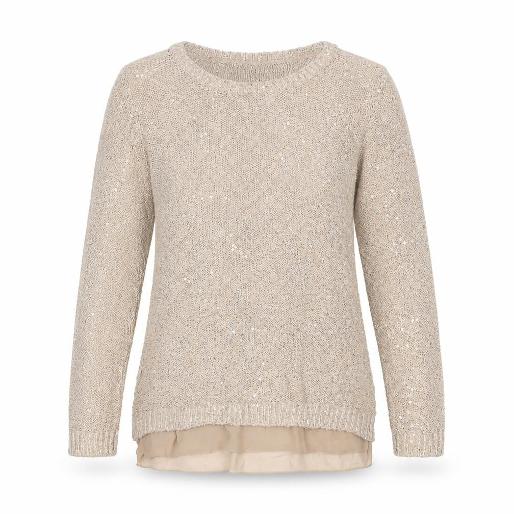Front view of Your Sixth Sense women’s beige jumper, size S