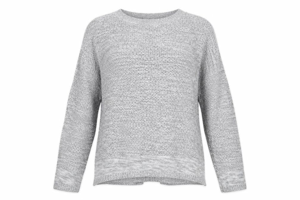 Front view of Papaya women’s grey jumper, size L