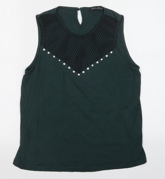 Select Womens Green   Basic Tank Size L