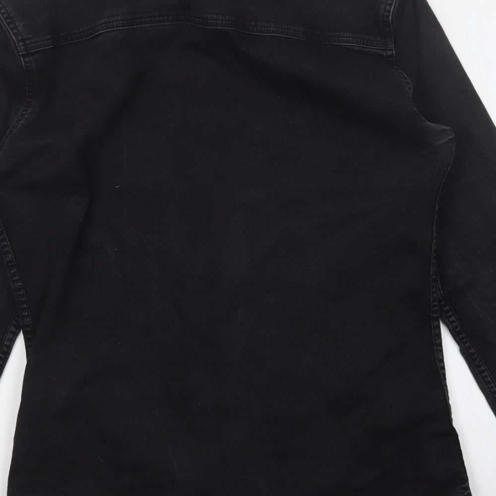 Topman Mens Black    Button-Up Size S