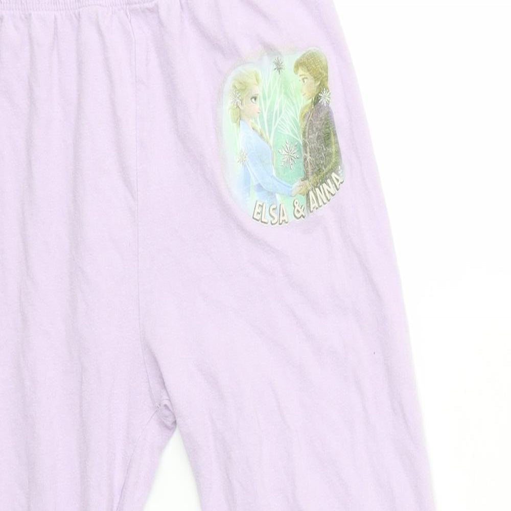 Primark Girls Purple Solid   Pyjama Pants Size 4-5 Years  - Elsa and Anna. Frozen