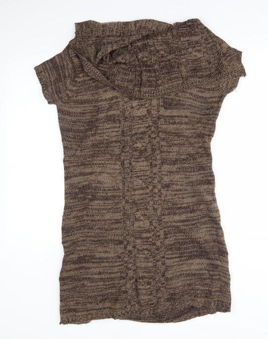 Flam Womens Brown   Jumper Dress  Size S