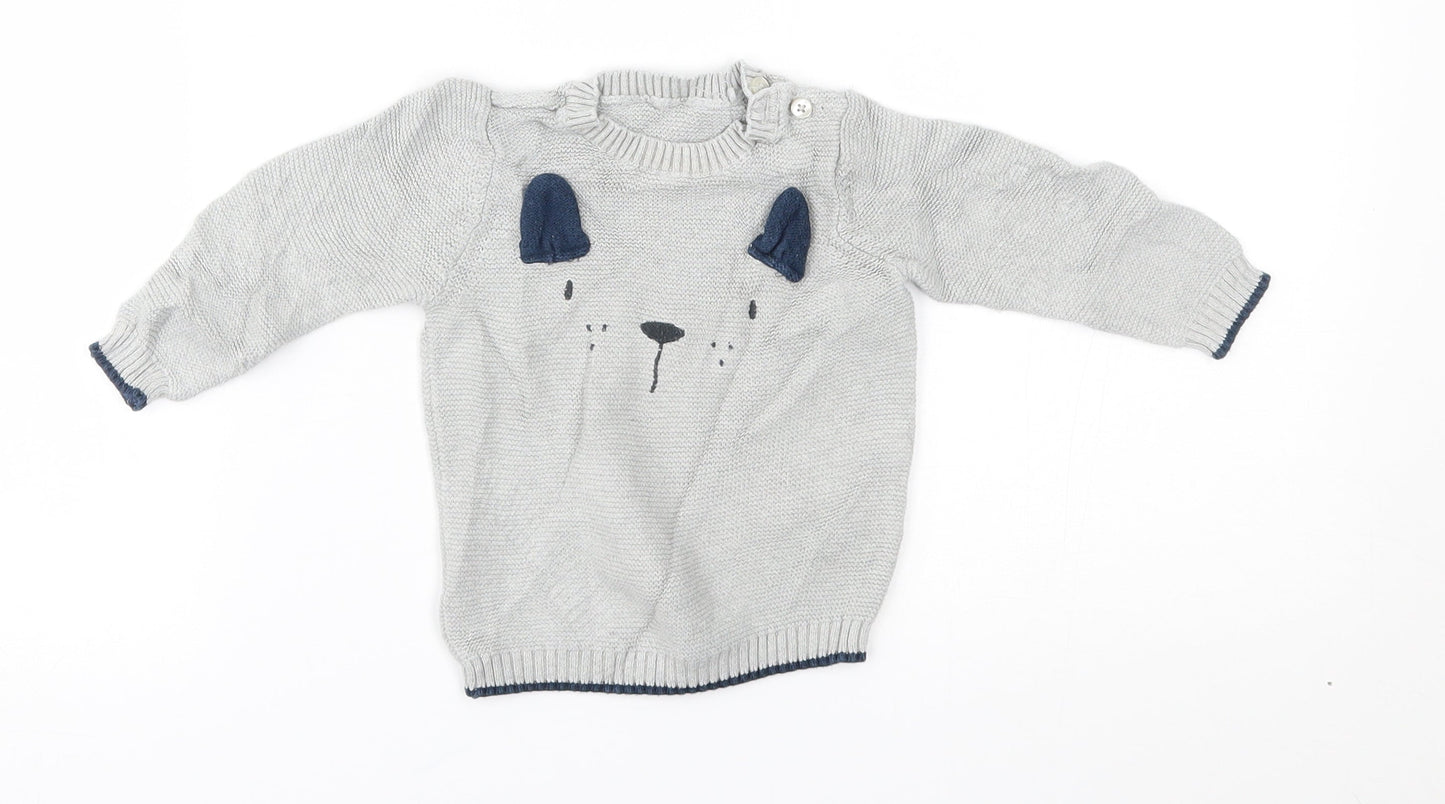 TU Baby Grey   Pullover Jumper Size 6-9 Months