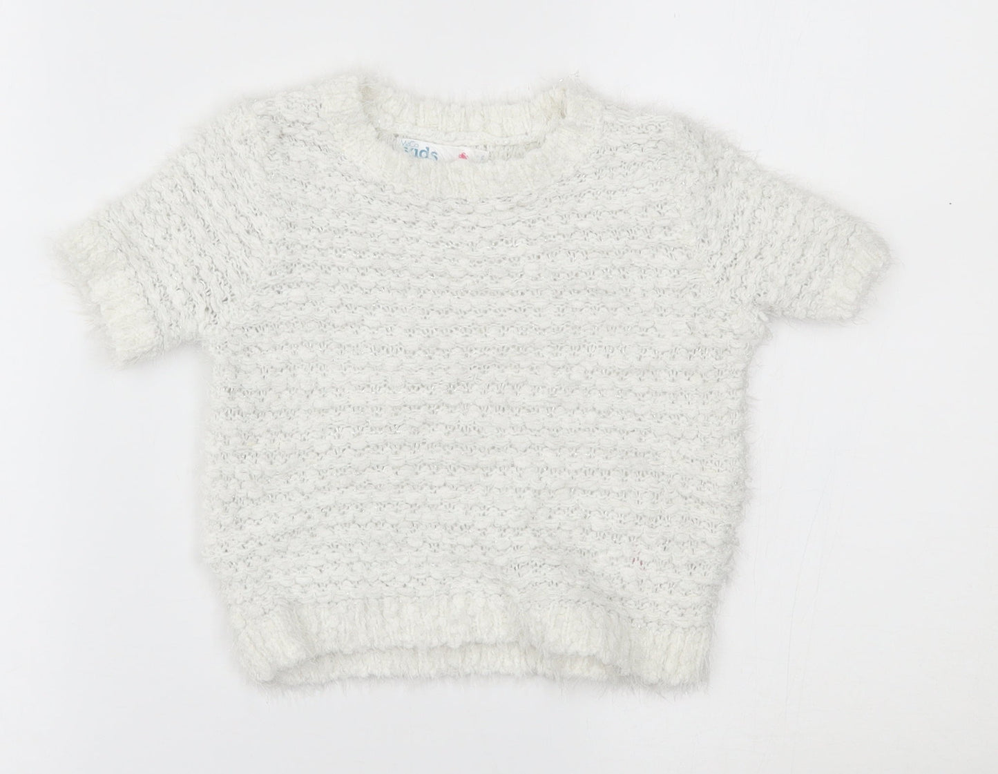 M&Co Girls White   Pullover Jumper Size 5-6 Years