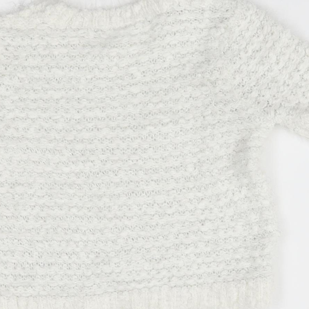 M&Co Girls White   Pullover Jumper Size 5-6 Years