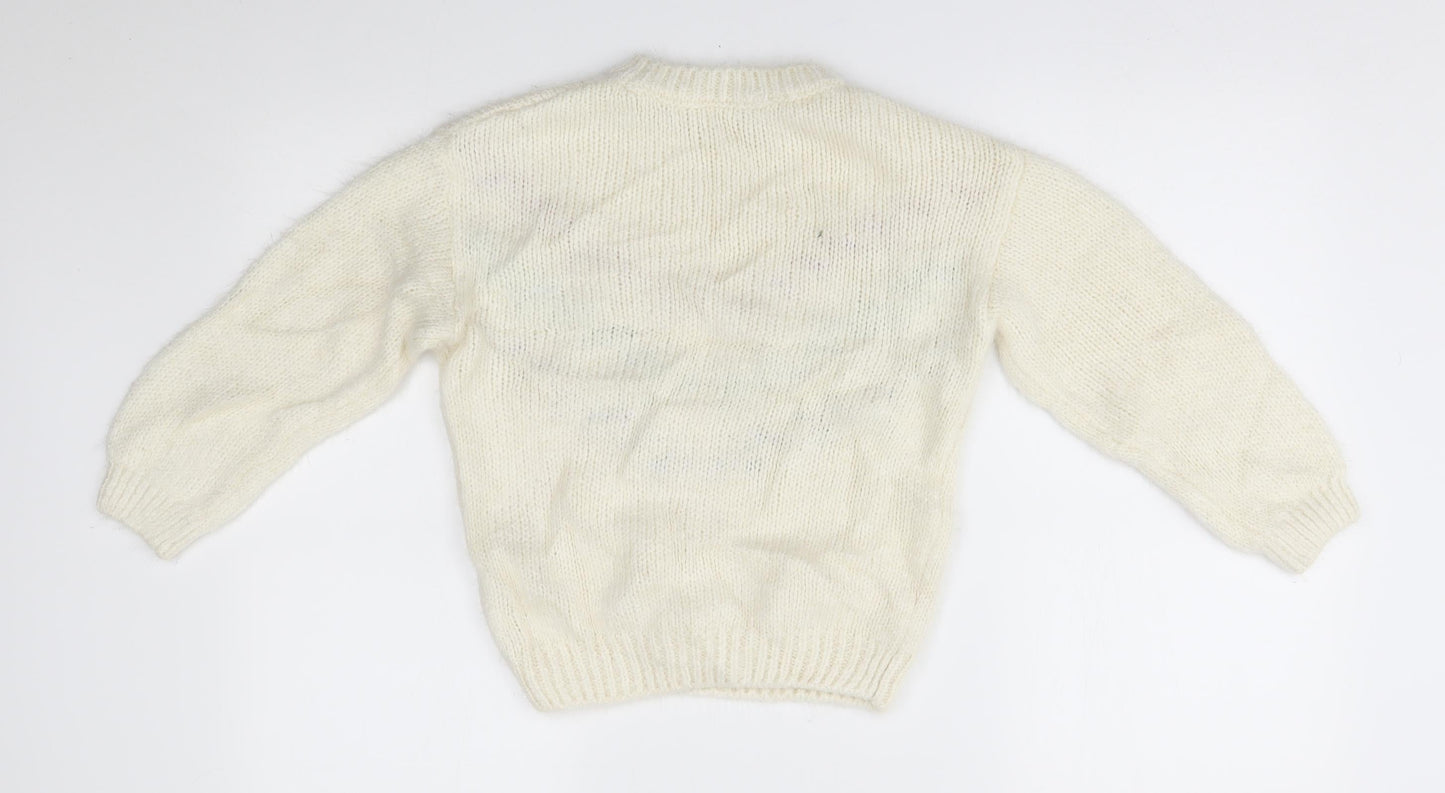 F&F Boys White   Pullover Jumper Size 10-11 Years