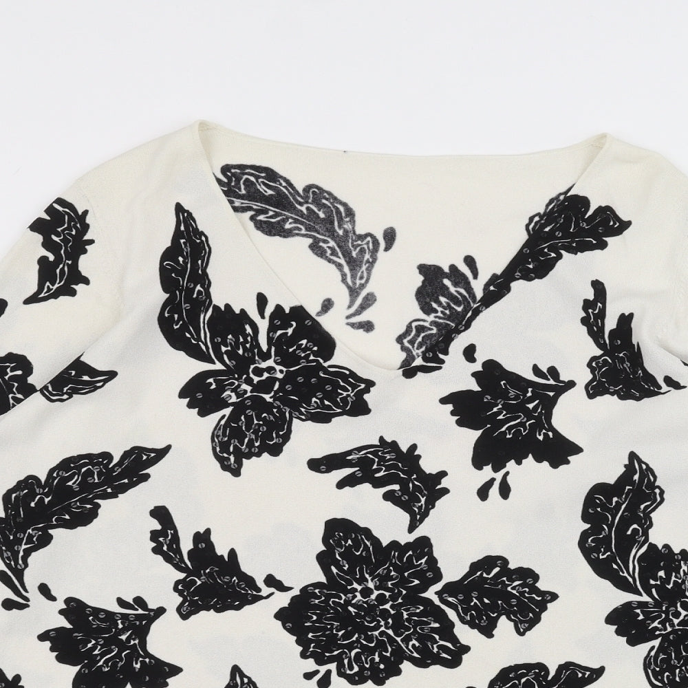 Preworn Womens White Floral  Pullover Jumper Size L