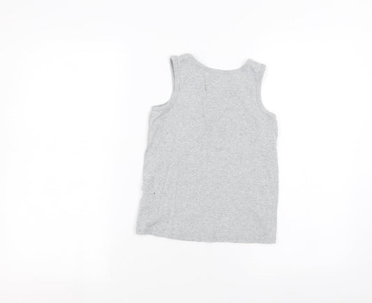 Marks and Spencer Boys Grey   Basic Tank Size 9-10 Years