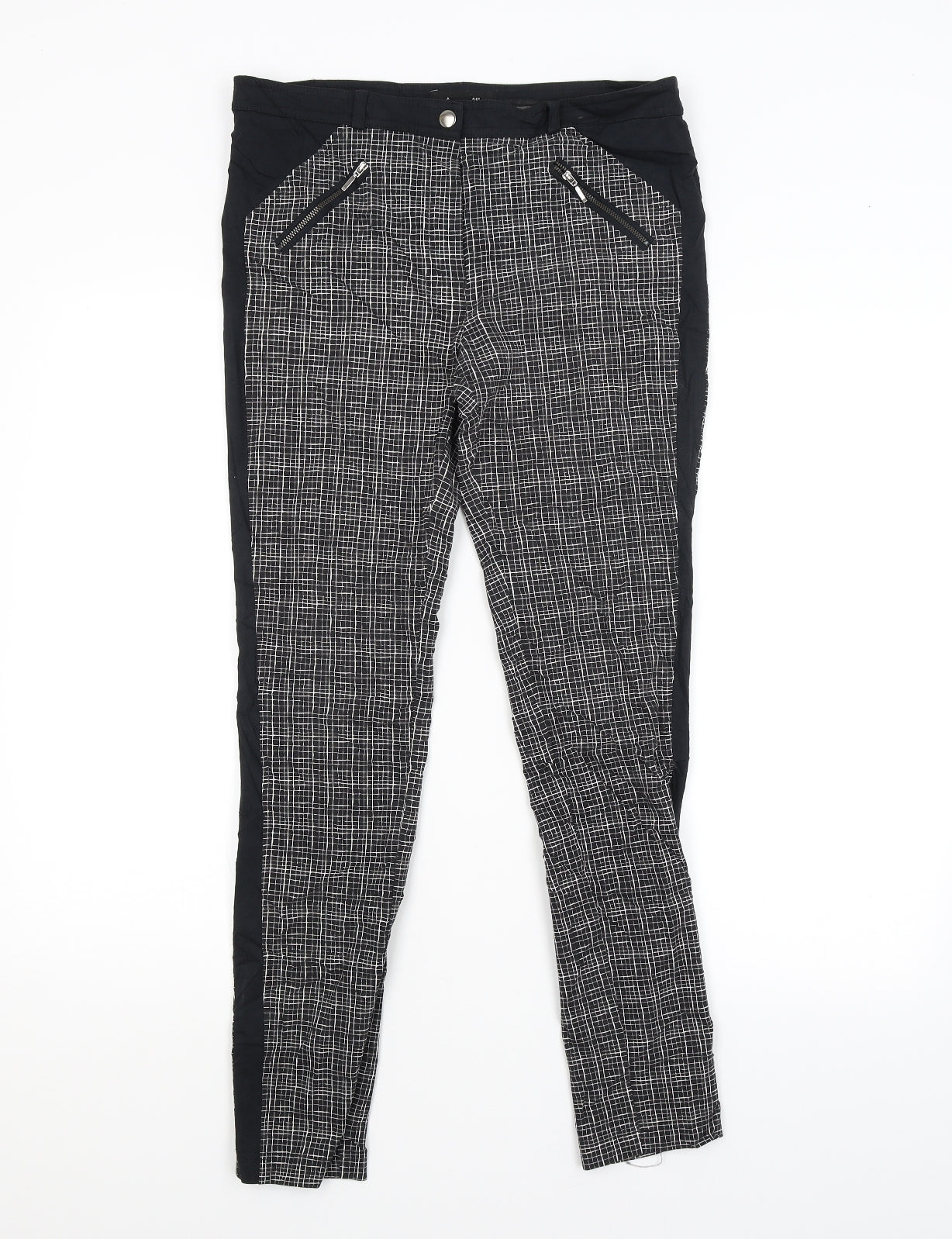 Atmosphere Womens Black Check  Trousers  Size 10 L28 in
