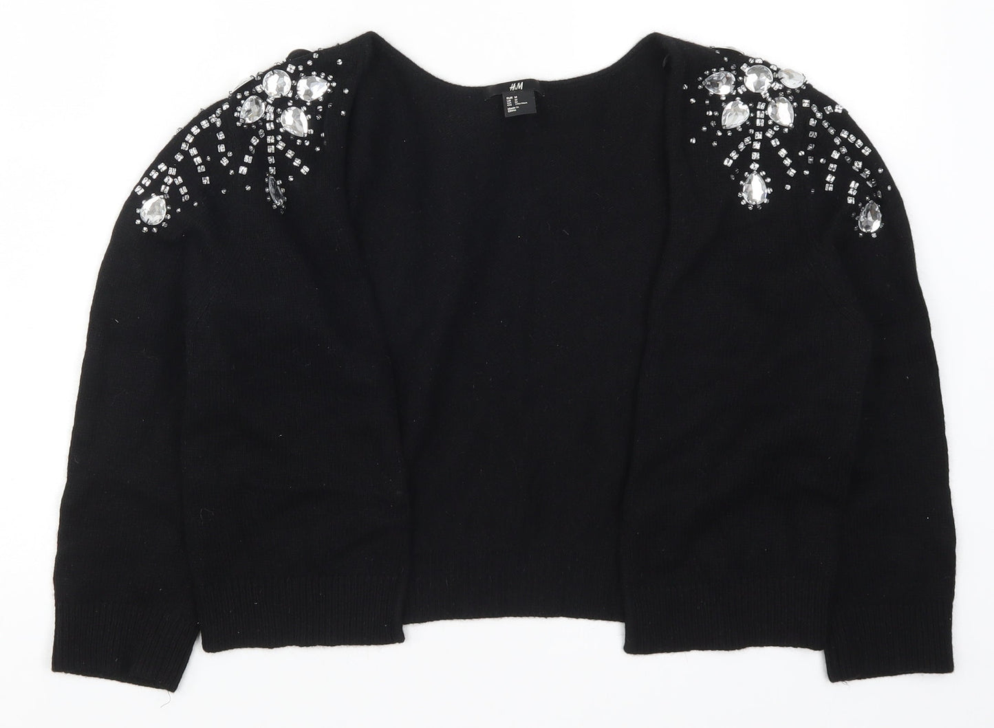 H&M Womens Black  Knit Cardigan Jumper Size M
