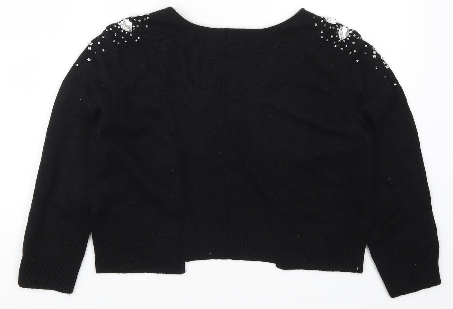 H&M Womens Black  Knit Cardigan Jumper Size M
