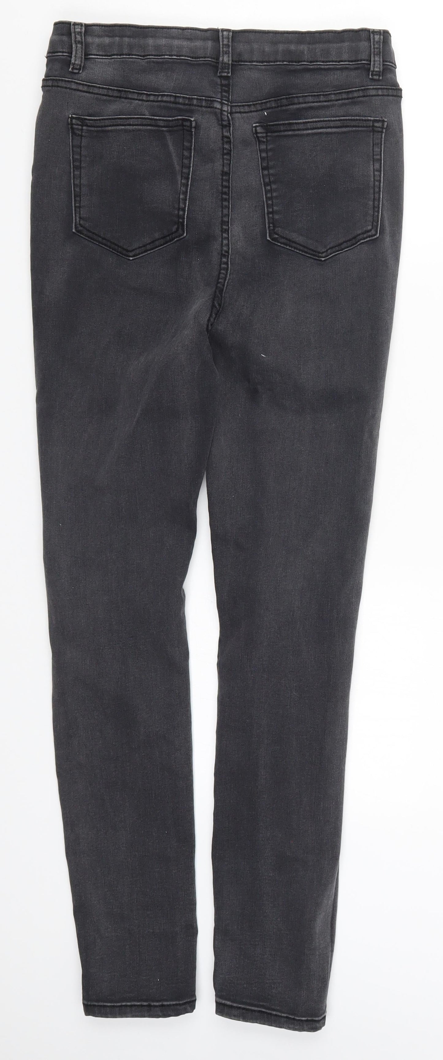 PRETTYLITTLETHING Womens Grey  Denim Skinny Jeans Size 12 L27 in