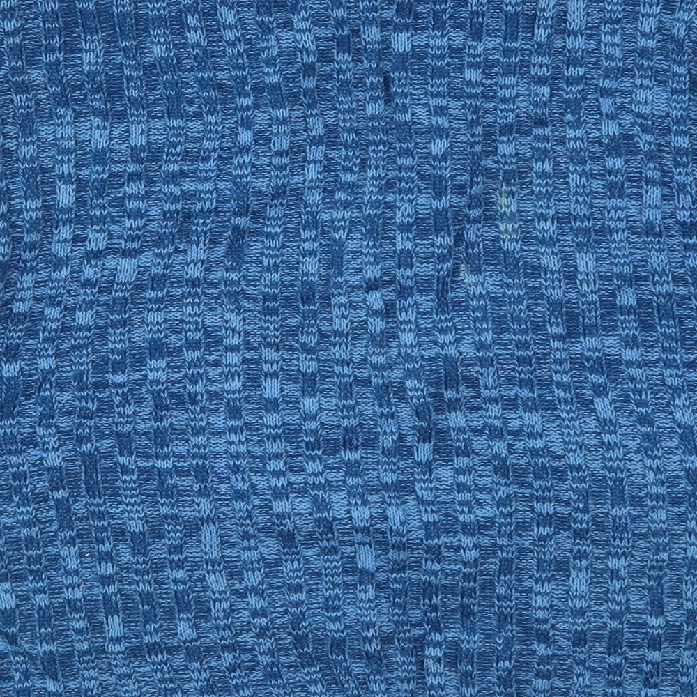Fully Fashioned Womens Blue  Knit Henley Jumper Size XL
